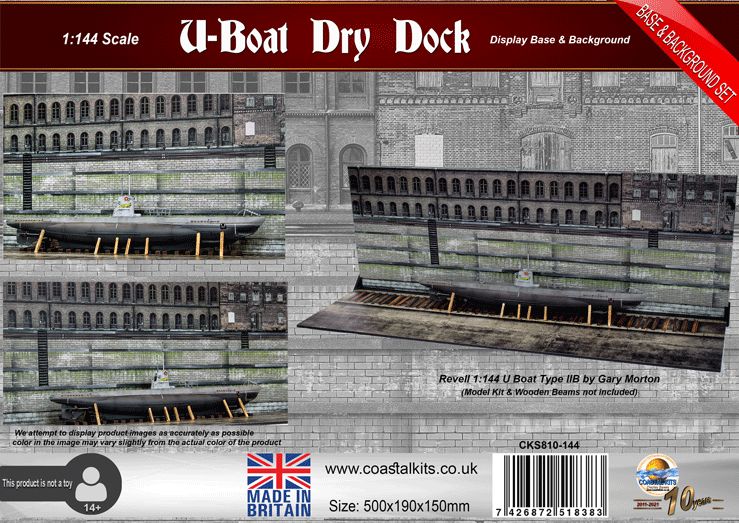 1:144 Uboat Dry Dock Base & Background