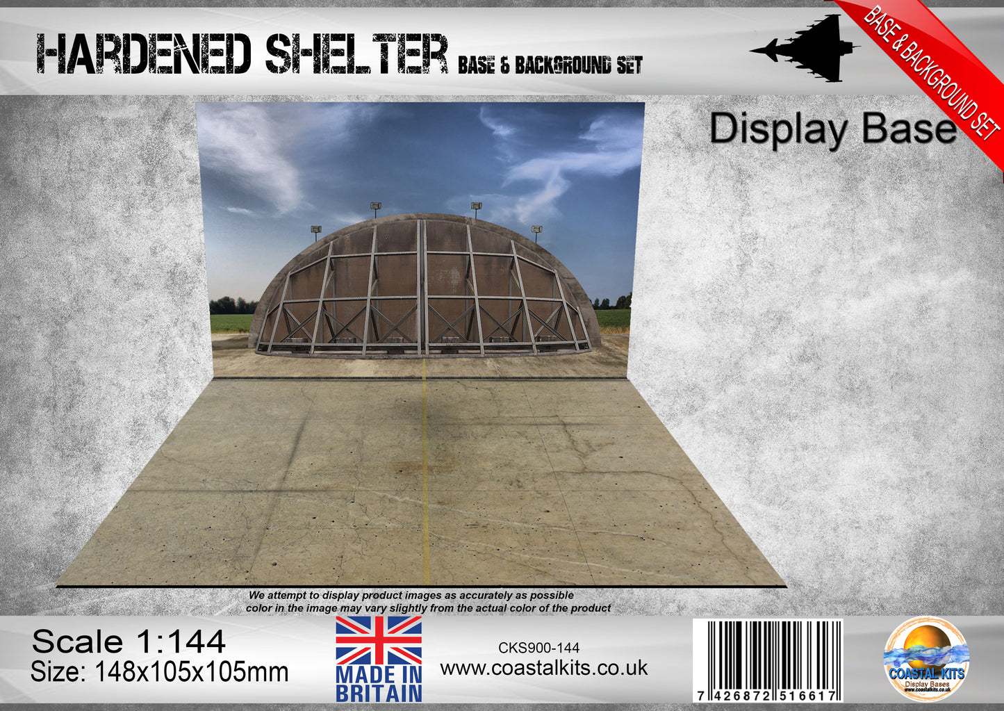 1:144 Hardened Aircraft Shelter Base & Background