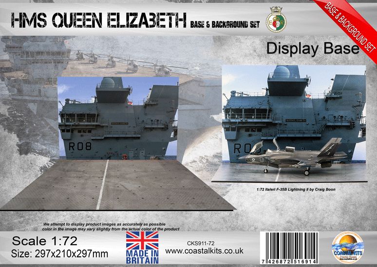 1:72 HMS Queen Elizabeth Base & Background