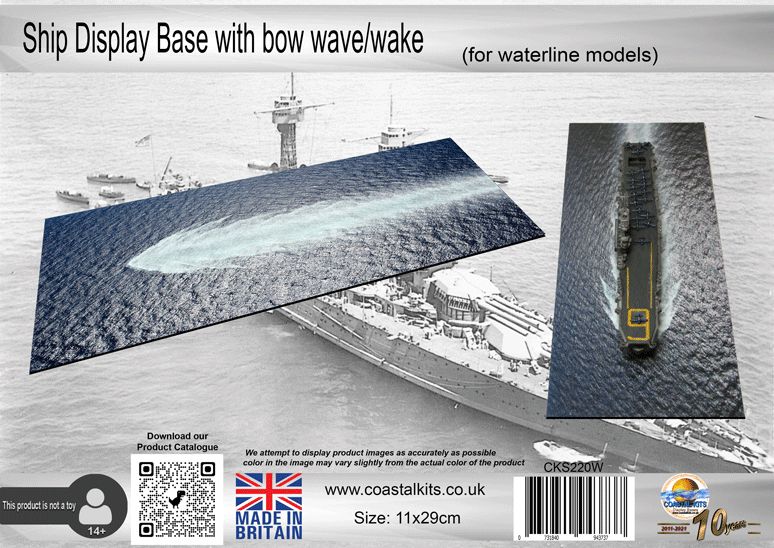 Ship Display Base for waterline models with waves
