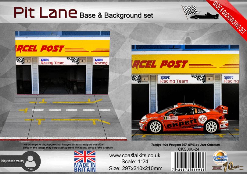1:24 Pit Lane Base & Background Set – Coastal Display Bases