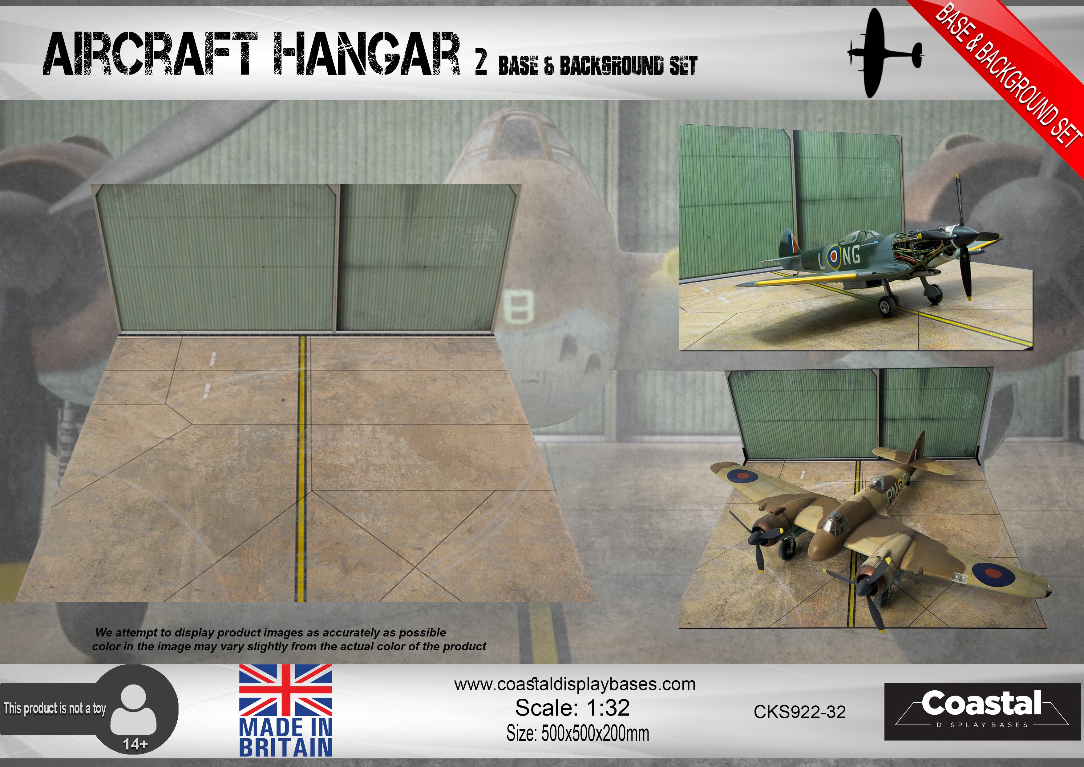 1:32 Hangar 2 Base & Background – Coastal Display Bases